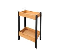 LIN HOME XZ-22222 Estantería con 2 Estantes de Madera y Metal 25x15x37.5cm - Mueble Auxiliar Multiuso para Almacenaje, Ideal para Baño, Cocina, Dormitorio