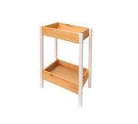 LIN HOME XZ-222221 Estantería con 2 Estantes de Madera y Metal 25x15x37.5cm - Mueble Auxiliar Multiuso para Almacenaje, Ideal para Baño, Cocina, Dormitorio