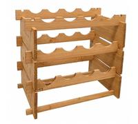 LIN HOME XZ-22250 Botellero Vino Madera para Almacenar de Manera Óptima hasta 12 Botellas de Vino