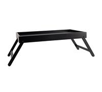 LIN HOME XZ-22274-1 Bnadeja para Cama de Madera 50x30x20cm Patas Plegable Color Negro - Bandeja para Desayuno, Aperitivo Resistente a la Humedad