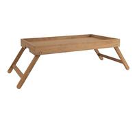 LIN HOME XZ-22274 Bnadeja para Cama de Madera 50x30x20cm Patas Plegable Color Natural - Bandeja para Desayuno, Aperitivo Resistente a la Humedad
