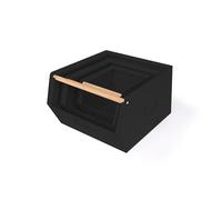 LIN HOME XZ-22276-2 Juego de 3 Cajas de Metal Apilables con Mango de Madera - Organizadores Multiusos para Cocina, Oficina o Hogar - Fuertes, Elegantes y Duraderas (Negro)