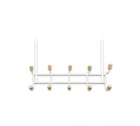 LIN HOME XZ-22358 Gancho para Puerta de Hierro Blanco con 10 Puntos de Colgante de Madera - 30x27 cm (M2)