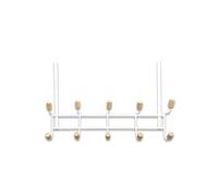 LIN HOME XZ-22358 Gancho para Puerta de Hierro Blanco con 10 Puntos de Colgante de Madera - 30x27 cm (M2)
