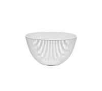 LIN HOME XZ-23156 Cesta de Frutas de Alambre Metálico Blanco, Recipiente Rejillado Multiusos para Cocina, Comedor y Salón, Organizador de Alimentos, Diámetro 25 x 14,5 cm