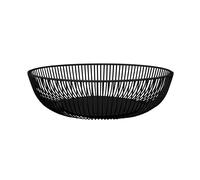 LIN HOME XZ-23171 Frutero Decorativo de Metal, Diseño Ondulado, Cuenco para Frutas y Verduras (Negro, 28x7.5cm)