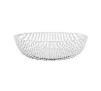 LIN HOME XZ-23172 Frutero Decorativo de Metal, Diseño Ondulado, Cuenco para Frutas y Verduras (Blanco, 28x7.5cm)