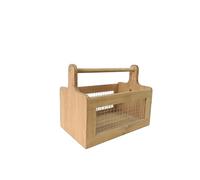 LIN HOME XZ-23224 Juego de 2 Cestas de Almacenamiento con Asa de Madera, Organizadores Multiusos para Hogar(30 * 18 * 23)