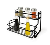 LIN HOME XZ-23308 Organizador de Especias de 3 Niveles, Estante de Cocina, 26,5 x 19 x 10 cm (Negro)
