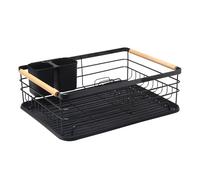 LIN HOME XZ-23314 Escurridor de Vajilla con Drenaje Integrado, Organizador Práctico para Cocina y Lavabo (Black)
