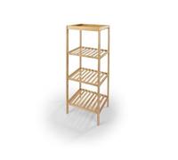 LIN HOME XZ-24530 Estantería de Bambu 4 Niveles 35x28x100cm Desmontable - Estantería Organizador para Baño, Salón, Dormitorio de 3 Estantes