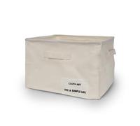 LIN HOME XZ-24815 Cesta de Tela Gruesa Plegable para Almacenamiento 40x30x26cm con Asa - Caja Tela Multiuso para Armarios, Baño, Juguetes, Coladas