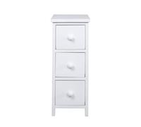LIN HOME XZ-24946 Mueble Organizador Blanco de 3 Cajones - 52x20x30cm, de Madera MDF y Cedro, para Dormitorio, Sala o Baño - Cajonera Auxiliar Moderna y Compacta para Almacenamiento