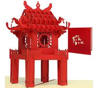 LIN - Pop Up 3D Tarjeta de felicitación, diseño de Pagoda en 3D, (#166)