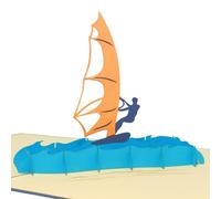 LIN - Pop Up 3D Tarjeta de felicitación, Surfista, (#108)