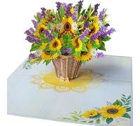 LIN17576, Pop Up Tarjetas, Pop Up Tarjetas Cumpleaños, Pop Up tarjeta Flores, 3d Tarjetas de felicitación, girasoles, N335