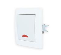 Lina H1-C112M+H1-C001 - Interruptor de pared (1 compartimento, con lámpara VDE empotrable, marco de plástico), color blanco