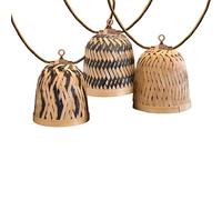 LINA LIGHT HYBRID LED blanco cálido 8 m solar y en red - Guirnalda luminosa exterior conectable con 10 pantallas naturales de bambú