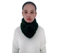 Lina & Lily Bufanda Cuello Unisexo Invierno con Pompón de Pelo Sintético