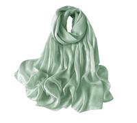 Lina & Lily - Bufanda de gasa arrugada para mujer, envolvente, chal, primavera verano, transparente, sedosa, ultraligera, verde menta, talla única