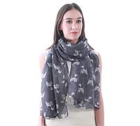 Lina & Lily Bufanda Fular Mujer con estampado de Perros - West Highland White Terrier (Gris)