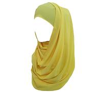 Lina & Lily Bufanda hijab para mujer musulmana, Tela de Bubble Chiffon opaco y ligero (Amarillo)