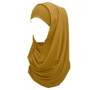 Lina & Lily Bufanda hijab para mujer musulmana, Tela de Bubble Chiffon opaco y ligero (Amarillo Mostaza)