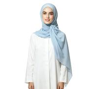 Lina & Lily Bufanda hijab para mujer musulmana, Tela de Bubble Chiffon opaco y ligero (Azul Claro)