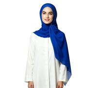 Lina & Lily Bufanda hijab para mujer musulmana, Tela de Bubble Chiffon opaco y ligero (Azul Real)