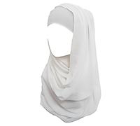 Lina & Lily Bufanda hijab para mujer musulmana, Tela de Bubble Chiffon opaco y ligero (Blanco)