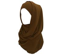 Lina & Lily Bufanda hijab para mujer musulmana, Tela de Bubble Chiffon opaco y ligero (Marrón Medio)