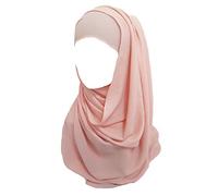 Lina & Lily Bufanda hijab para mujer musulmana, Tela de Bubble Chiffon opaco y ligero (Melocotón)