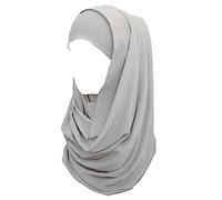 Lina & Lily Bufanda hijab para mujer musulmana, Tela de Bubble Chiffon opaco y ligero (Plateado)