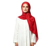 Lina & Lily Bufanda hijab para mujer musulmana, Tela de Bubble Chiffon opaco y ligero (Rojo)