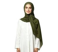 Lina & Lily Bufanda hijab para mujer musulmana, Tela de Bubble Chiffon opaco y ligero (Verde Oliva)