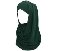 Lina & Lily Bufanda hijab para mujer musulmana, Tela de Bubble Chiffon opaco y ligero (Verde Selva)