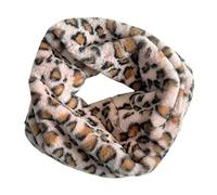 Lina & Lily Bufanda infinita de piel sintética de color liso para mujer, calentador de cuello, Leopardo rosa., Taille unique
