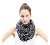 Lina & Lily Bufanda Infinita Snood con Estampado de Gafas de Sol (Gris oscuro)