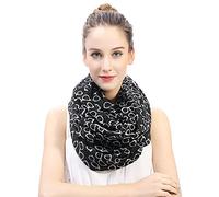 Lina & Lily Bufanda Infinita Snood con Estampado de Gafas de Sol (Negro)
