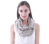 Lina & Lily Bufanda Infinita Snood con Estampado de Perros Jack Russell Terrier (Caqui)