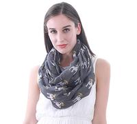 Lina & Lily Bufanda Infinita Snood con Estampado de Perros Jack Russell Terrier (Gris)