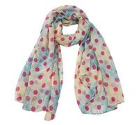 Lina & Lily Bufanda Mujer con Estampado de Puntos (Beige)