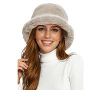 Lina & Lily Gorro de Pescador Invierno Mujer Hombre de Piel Sintética (Arena)