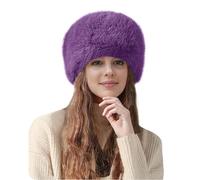 Lina & Lily Gorro Invierno Mujer Cossack de Piel Sintética Estilo Ruso (Morado Oscuro)