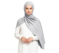 Lina & Lily Hijab Mujer de Jersey Modal, Bufanda Musulmana, Pañuelo para la Cabeza (Gris Claro)
