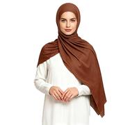 Lina & Lily Hijab Mujer de Jersey Modal, Bufanda Musulmana, Pañuelo para la Cabeza (Marrón)