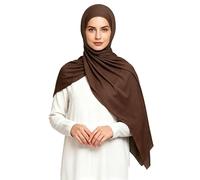 Lina & Lily Hijab Mujer de Jersey Modal, Bufanda Musulmana, Pañuelo para la Cabeza (Marrón Oscuro)