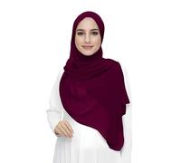 Lina & Lily Hijab para Mujer Musulmana, Tela Premium Chifón Ligero y Fluido (Borgoña)