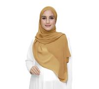 Lina & Lily Hijab para Mujer Musulmana, Tela Premium Chifón Ligero y Fluido (Camello)