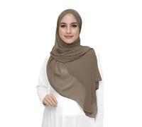 Lina & Lily Hijab para Mujer Musulmana, Tela Premium Chifón Ligero y Fluido (Caqui)